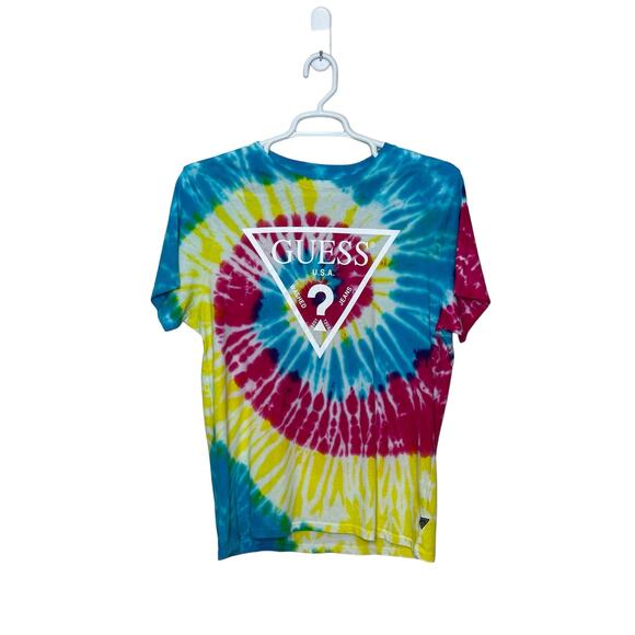 Guess multicolor vibrant tie dye short sleeves t size Large - Picture 10 of 10